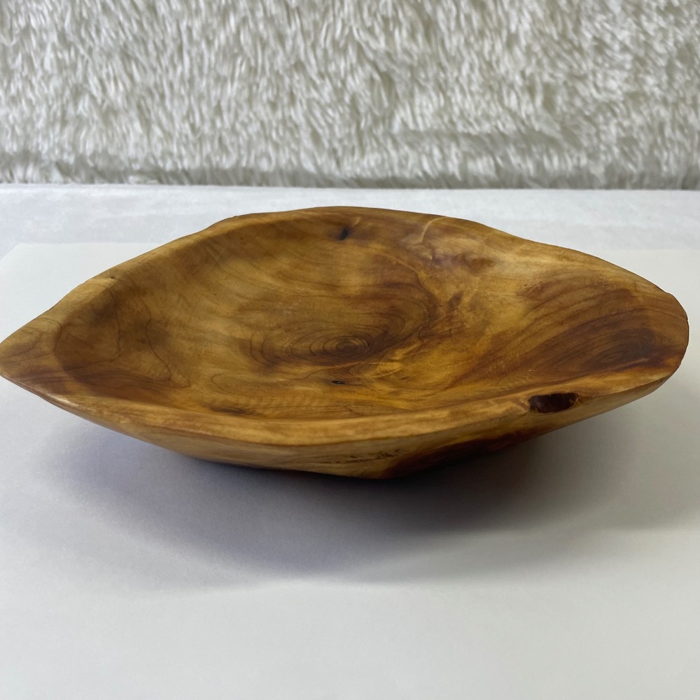 Enrico RootWorks Small Flat Cut Platter Fir Wood‎ Root Bowl 2180 Hand Carved 6x2